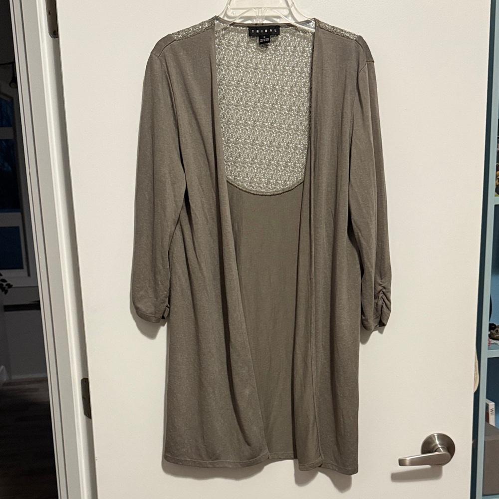 Army green Open Back Tunic
